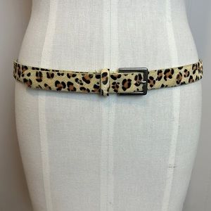100% real calf hair and leather cheetah print anthropologie belt